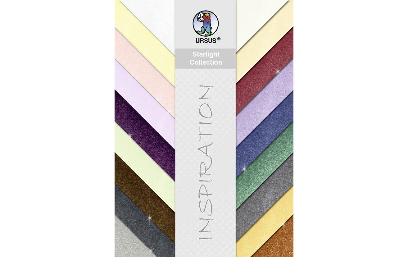 URSUS Fotokarton Glitzerpapier – 23 × 33 cm, Chamois, 200 g/m² – 18 Blatt