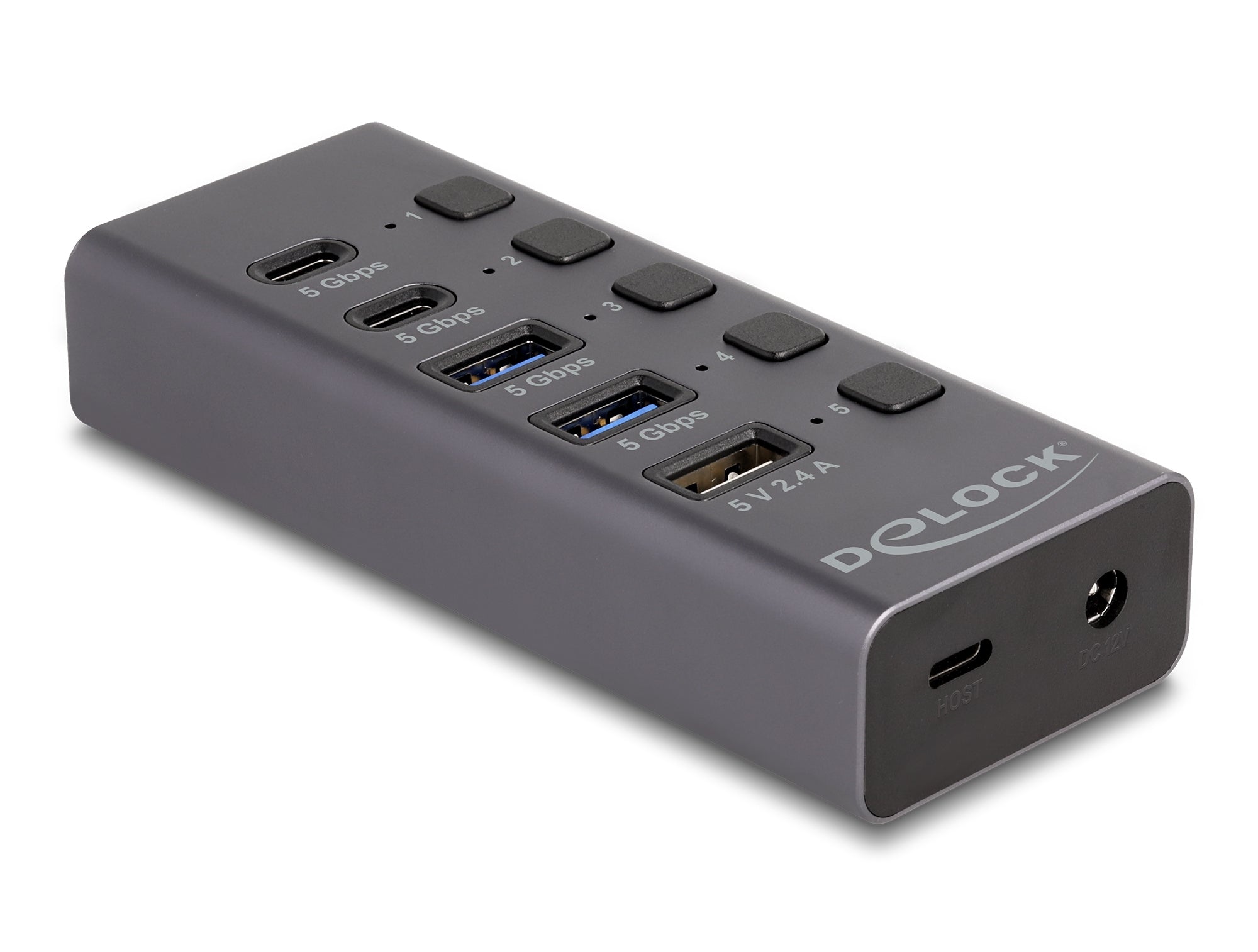 DeLOCK 64248 USB-Hub – USB-C, 3× USB-A, 3× USB-C, für Windows/Mac/ChromeOS