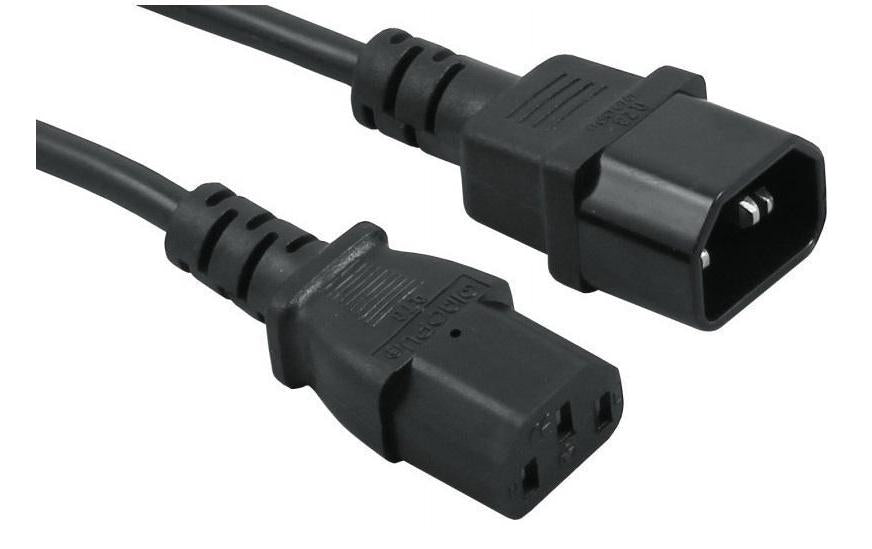 Diggelmann Netzkabel – IEC C14 zu IEC C13, 1 m, 10 A, Schwarz