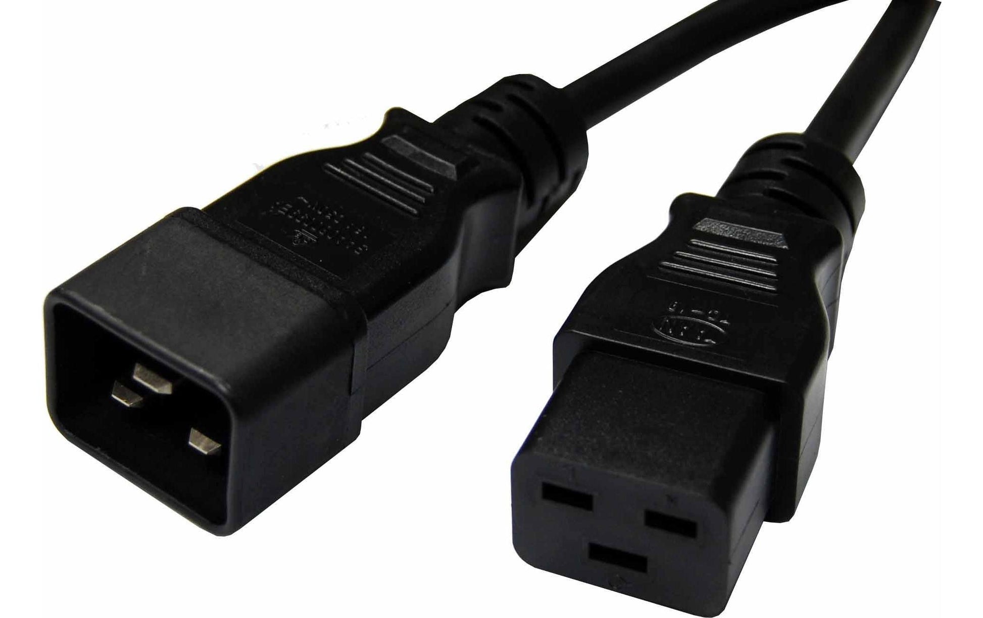 Diggelmann Netzkabel – IEC C20–IEC C19, 0,5 m, 250 V/16 A, schwarz
