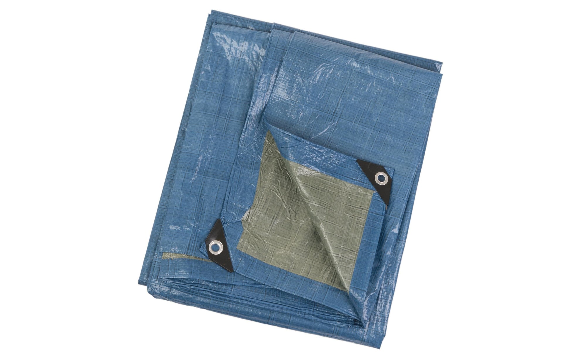 Perel Abdeckplane – 5 m × 5 m, Kunststoff, Blau/Grün, 70 g/m², Wasserfest, Ösen