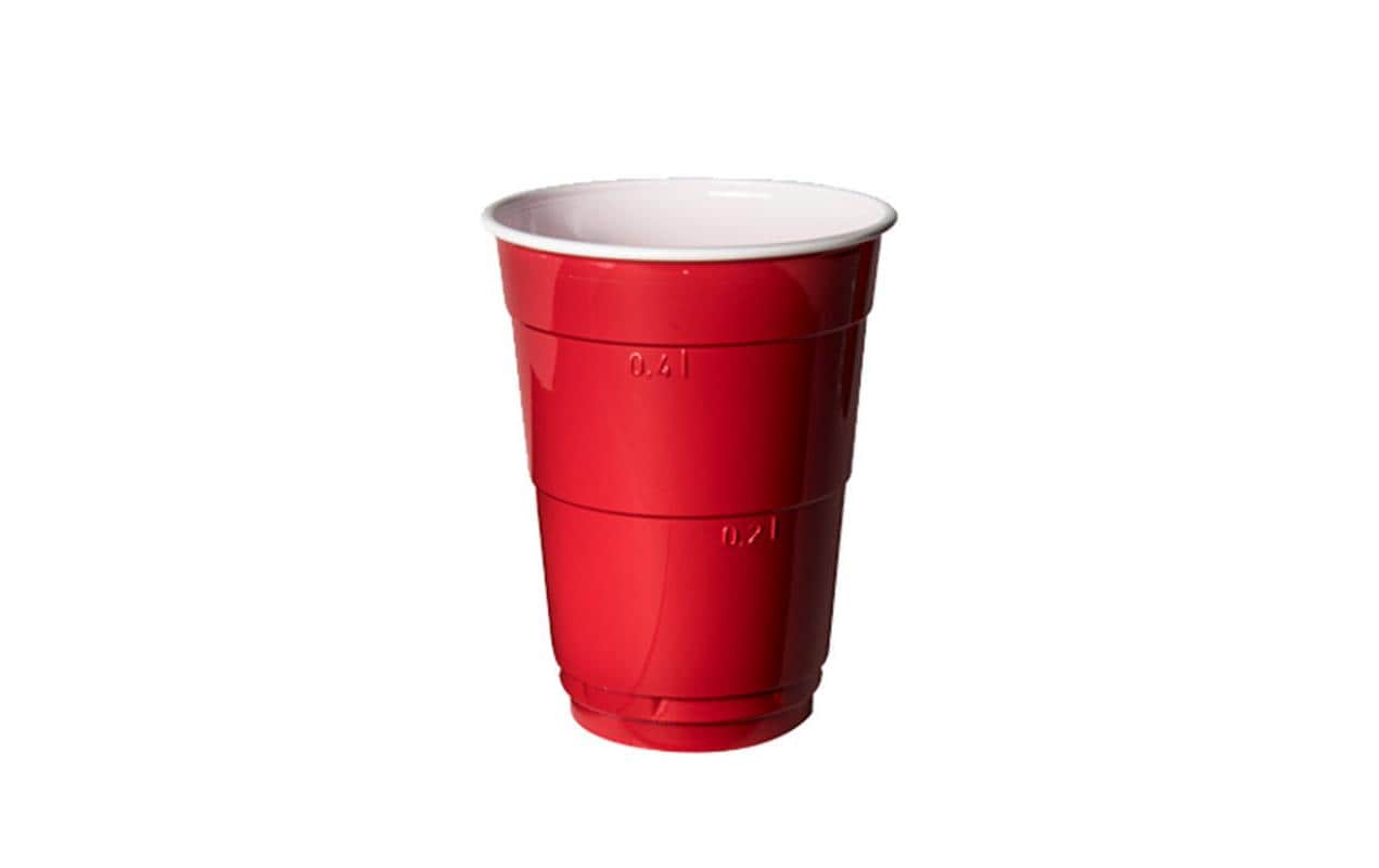 Papstar Bierbecher, PS – 4 dl, rot/weiss – 10 Stk.