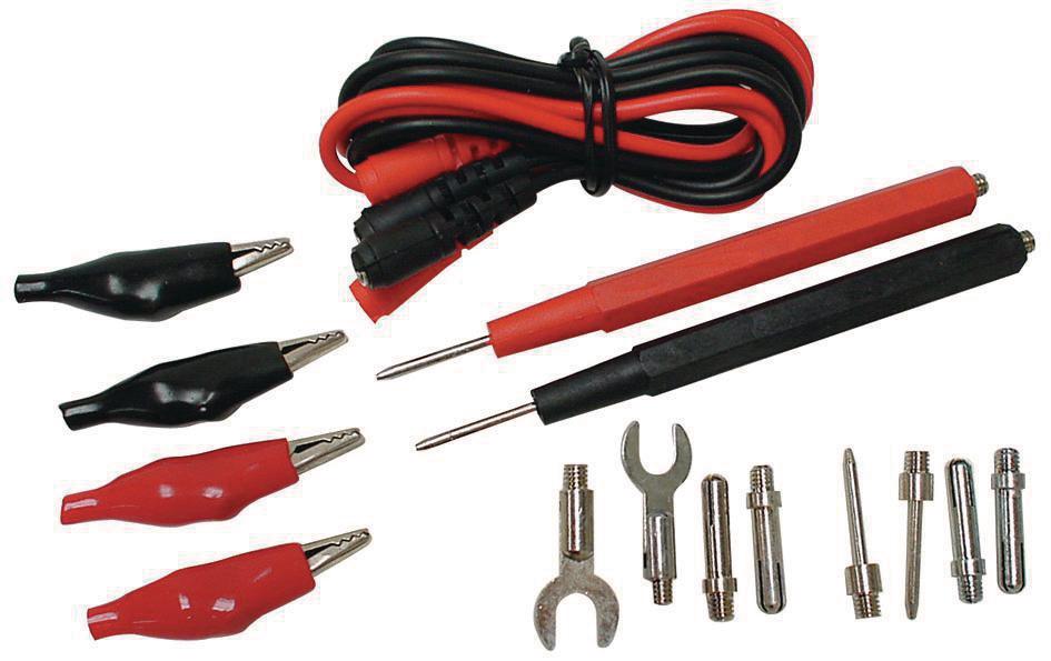 Velleman TLM10 – Prüfspitzen-Set – 900 mm, Bananenstecker, 30 V/2 A, Schwarz/Rot, 12 Stück