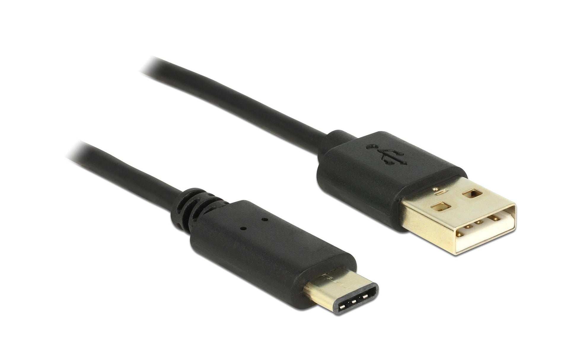 DeLOCK USB-A auf USB-C Kabel – USB 2.0 (480 Mbit/s) – 2 m – Schwarz