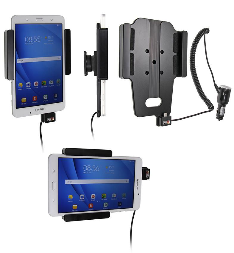 Brodit Fahrzeug-Dock für Samsung Galaxy Tab A 7" – Zigarettenanzünder (12/24 V), Schwarz