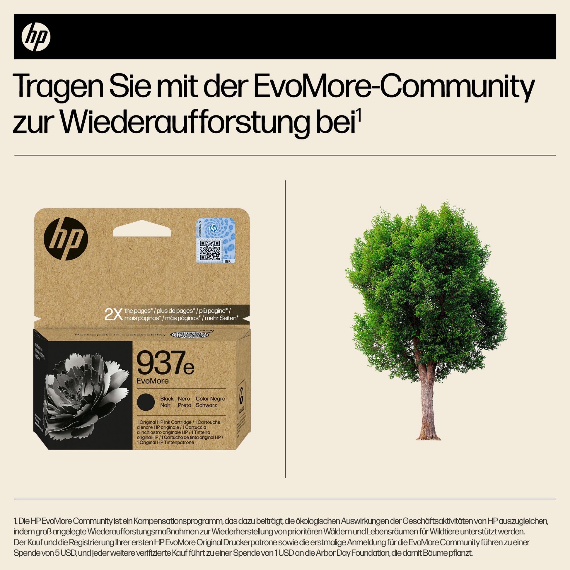 HP 937e EvoMoreXL Schwarz Tintenpatrone (Original) – 2'500 Seiten – für 937e