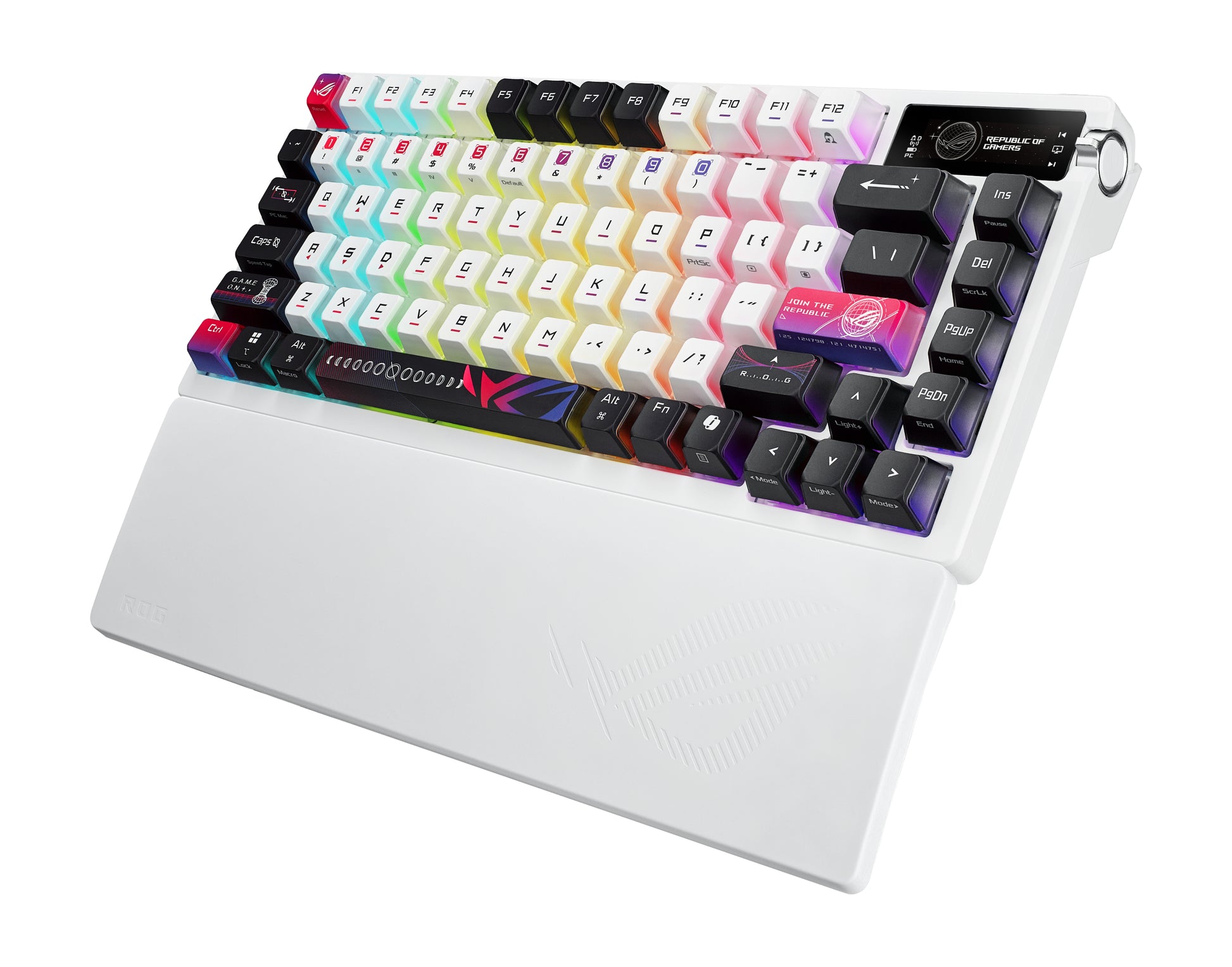 ASUS ROG Azoth X – Gaming-Tastatur 75% – Mechanisch – Bluetooth & 2,4 GHz (USB-A-Empfänger), USB-C, RGB