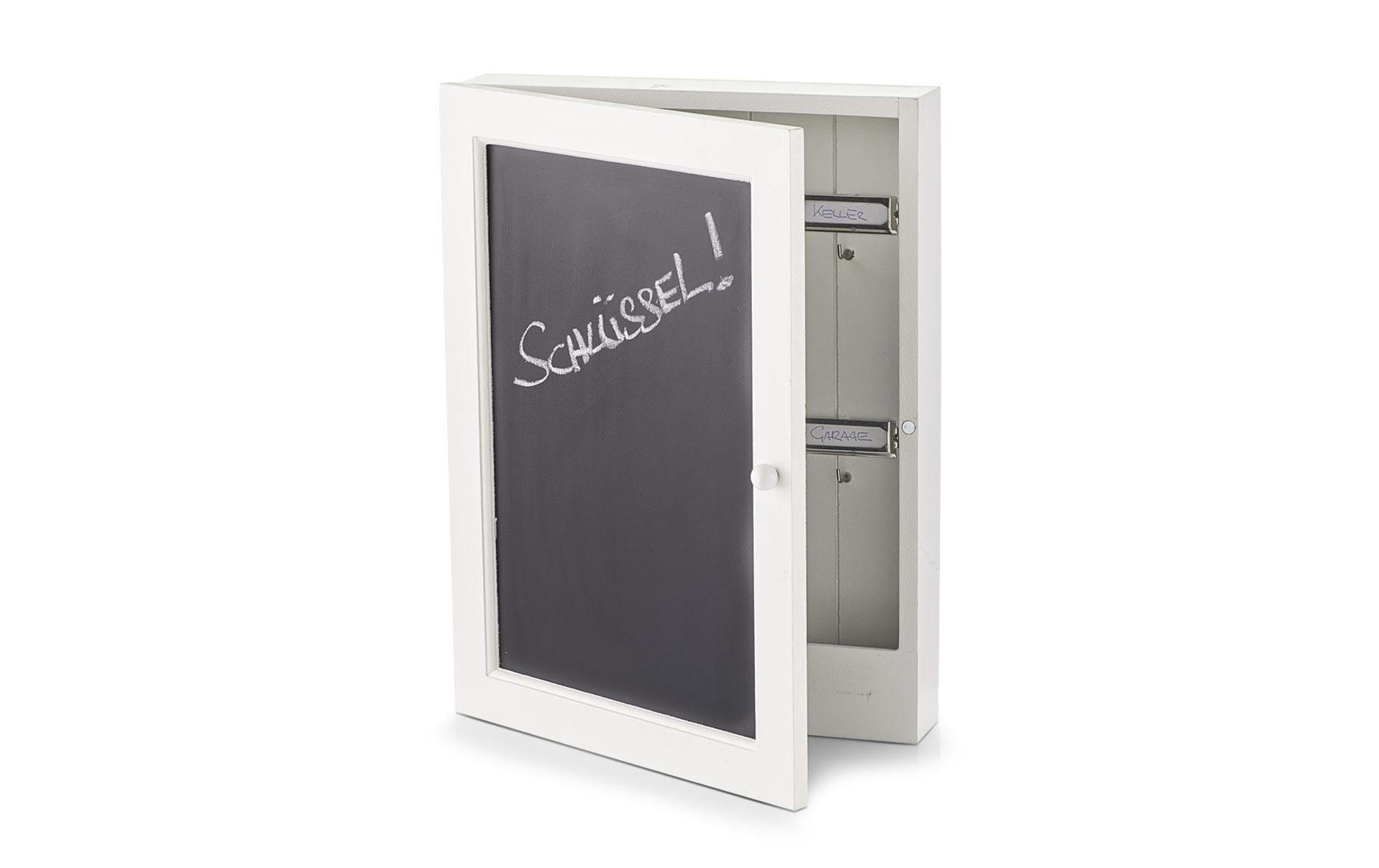 Zeller Present Tafel – Schlüsselkasten, MDF, Schwarz, Weiss, 220 × 50 × 300 mm