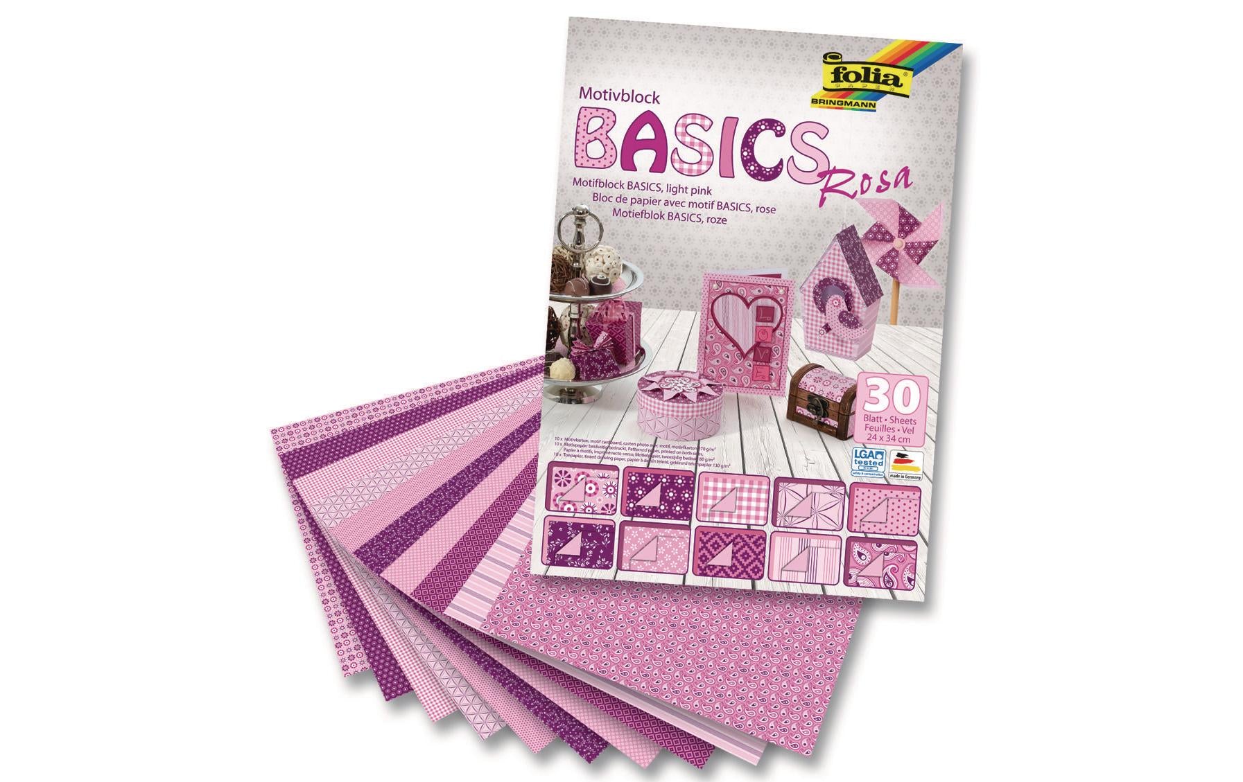 Folia Skizzenblock – 24 × 34 cm – 270 g/m² – 30 Blatt, Rosa