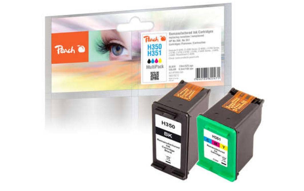 Peach 350/351 Tintenpatronen-Multipack, Schwarz/Dreifarbig (Kompatibel) – für HP DeskJet D 4200 Serie