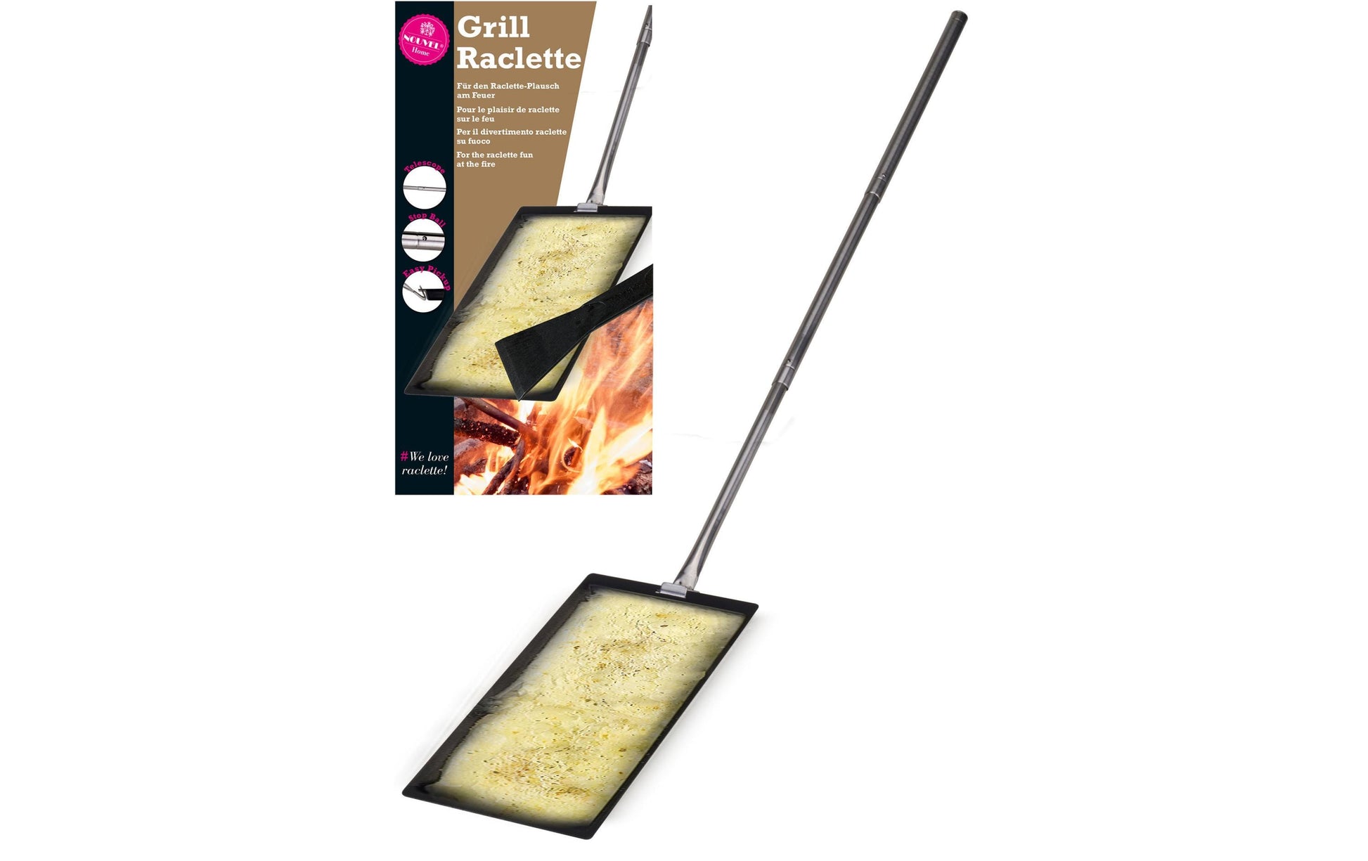 Nouvel Raclettepfanne – 9,2 × 19,2 × 1 cm, Stahl, Schwarz
