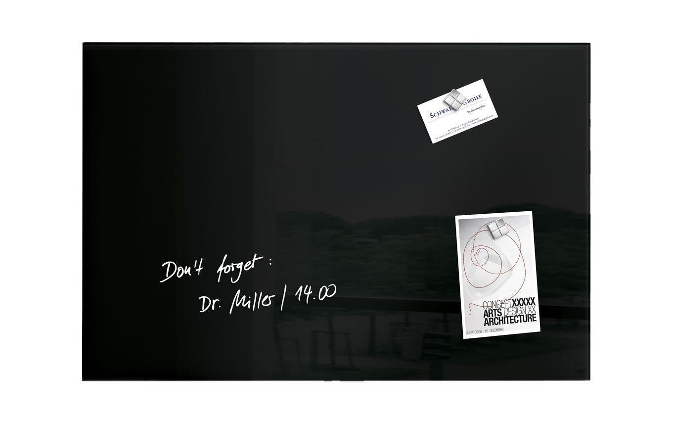 Sigel Whiteboard – 60 × 40 cm, Glas, magnetisch, Wandmontage, inkl. Magnete, Montagesatz