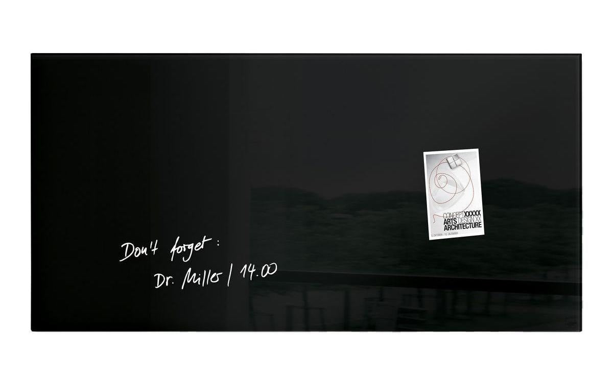 Sigel Whiteboard – 91 × 46 cm, Glas, magnetisch, Wandmontage, inkl. Magnete, Montagesatz