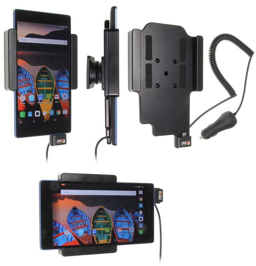 Brodit Fahrzeug-Dock für Lenovo Tab 3 7 – Eingebautes Ladegerät, 360° drehbar – Schwarz