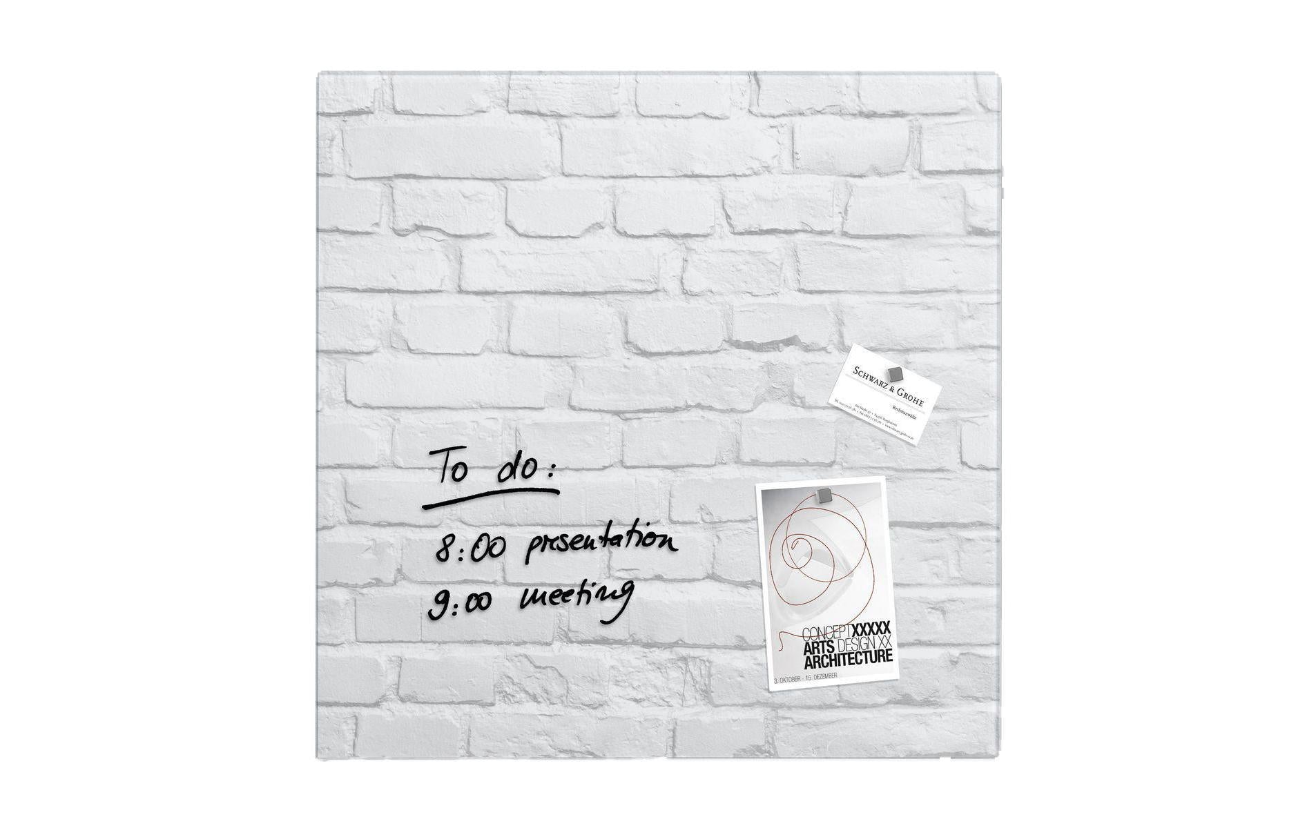 Sigel Whiteboard – 48 × 48 cm, Glas, magnetisch, Wandmontage