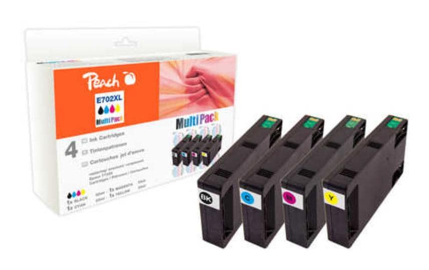Peach Tintenpatronen-Multipack, 4er-Pack – für Epson WorkForce Pro WP-4015, WP-4025, WP-4095 und andere