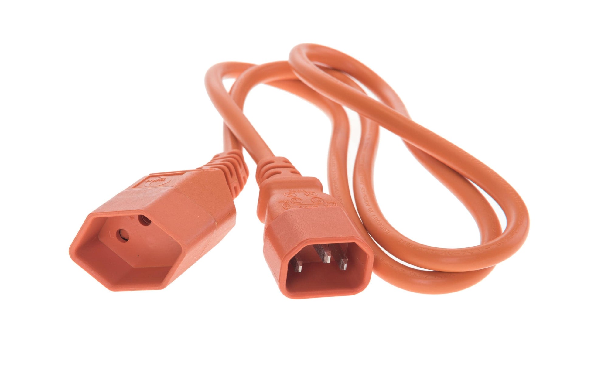 Diggelmann Netzkabel, IEC C14 auf T13, Kinderschutz, 1 m, Orange, SPCO14T13-1