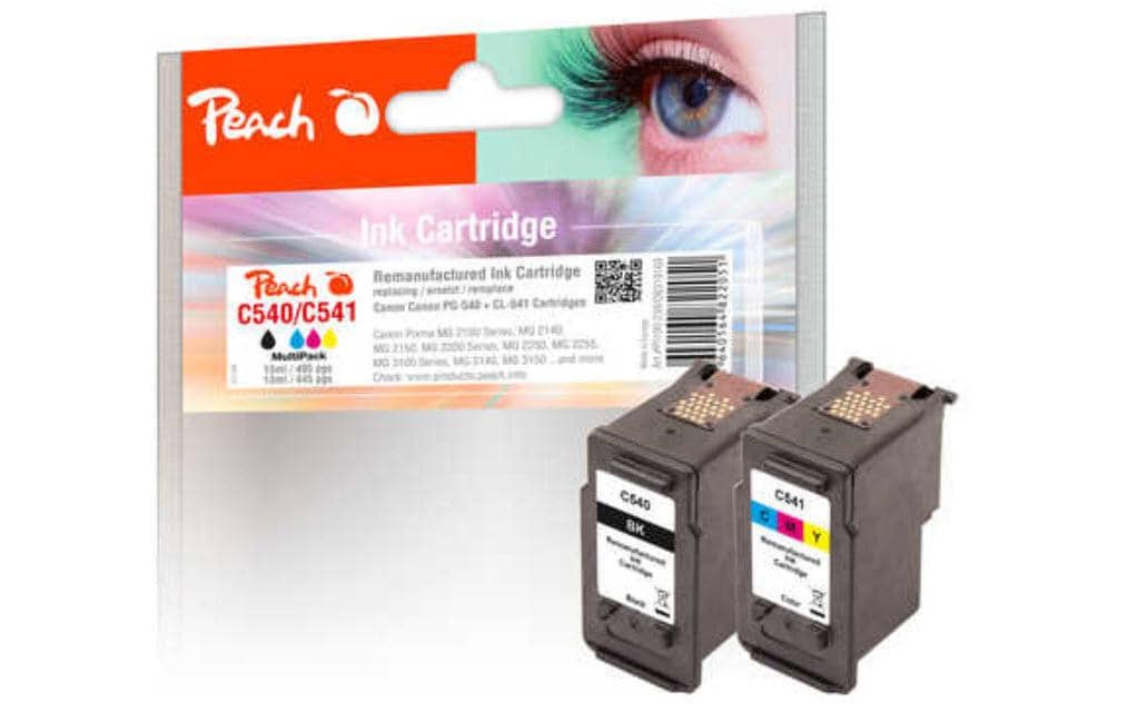 Peach PG-540/CL-541 Tintenpatronen-Multipack, Schwarz/Cyan/Magenta/Gelb (Kompatibel) – für Pixma MG3250/3255…
