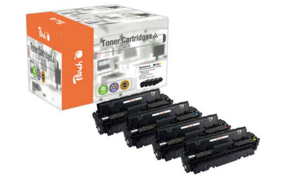 Peach Toner-Multipack CF400-3X – BK/C/M/Y, schwarz 2800, C/M/Y 2300 Seiten