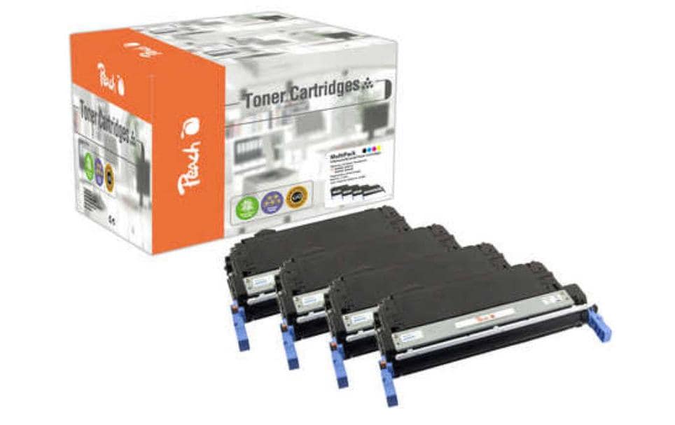 Peach Toner-Multipack 643A – BK/C/M/Y, schwarz 11000, C/M/Y 10000 Seiten – für HP Color LaserJet 4700 und andere