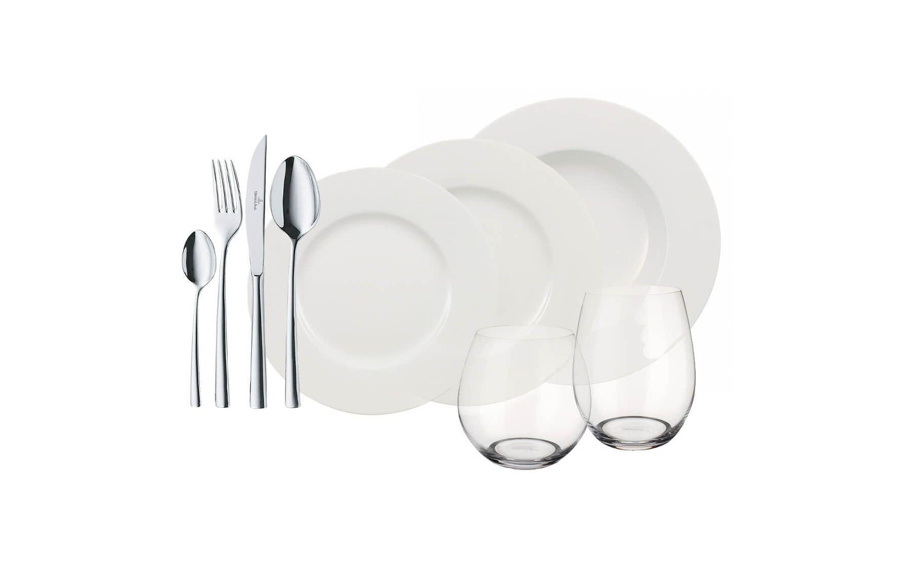 Villeroy & Boch Wonderful World 4 Friends Speise-Service – Porzellan, weiss, für 4 Personen, 36-teilig