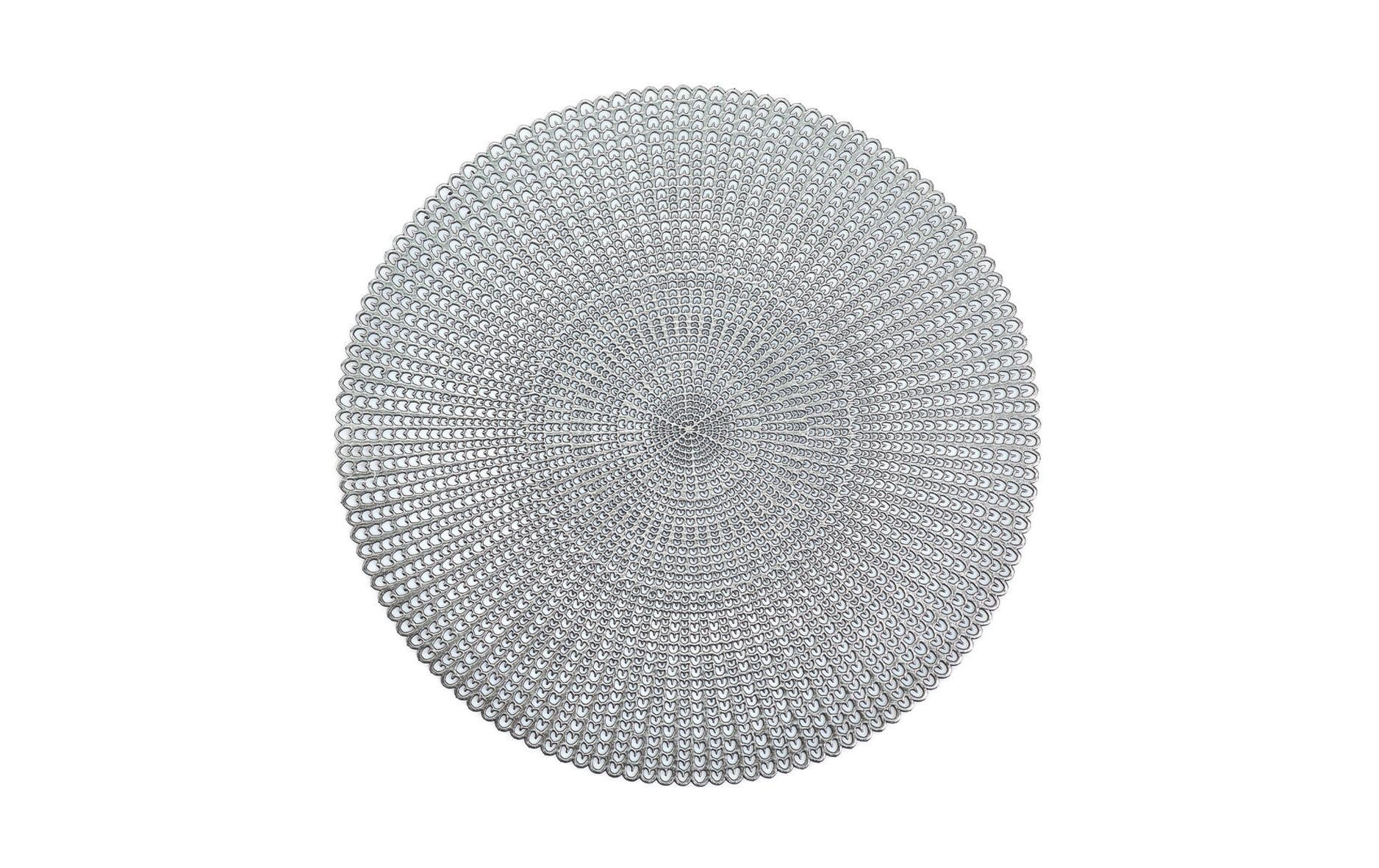 Zeller Present Tischset – rund, PVC, Silber, Ø41 cm