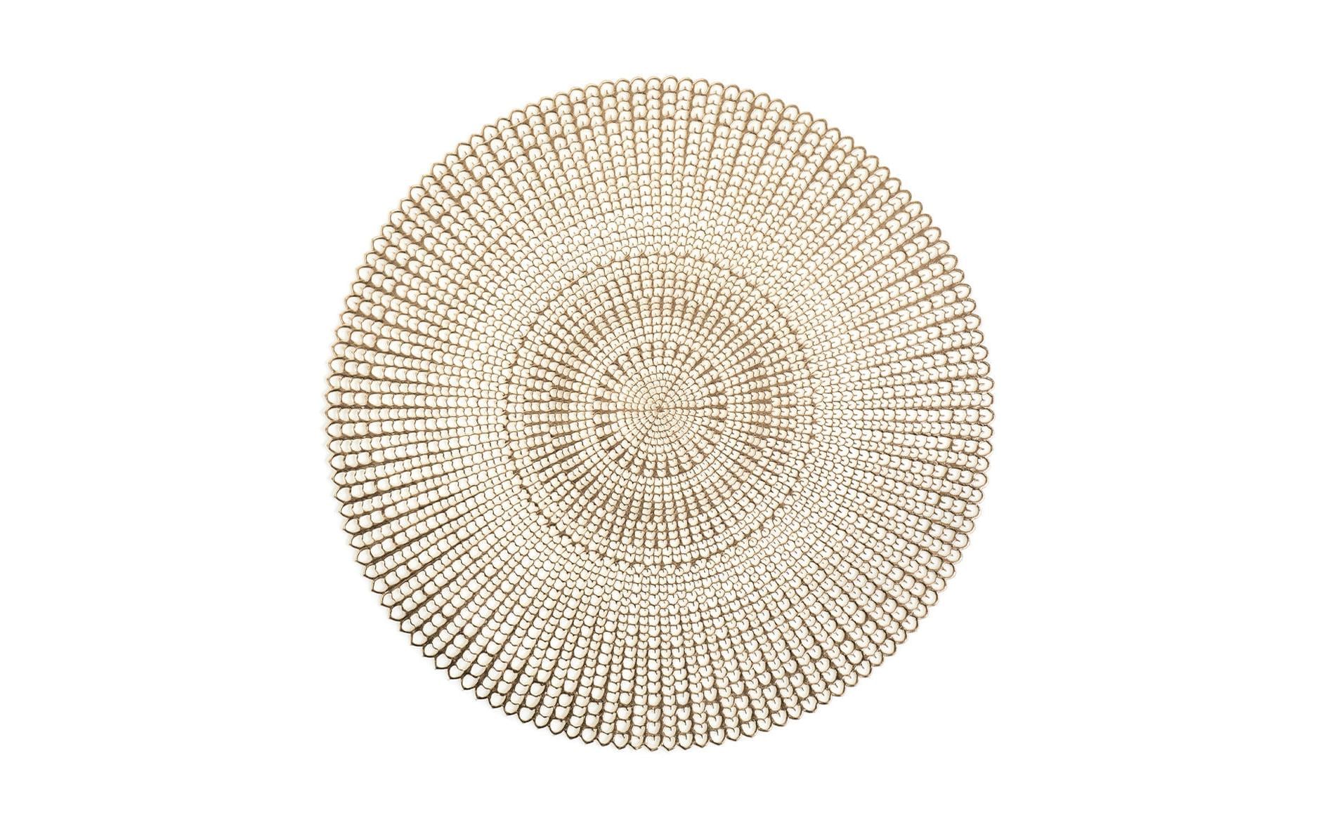 Zeller Present Tischset Cut Out – rund, PVC, Gold, Ø41 cm