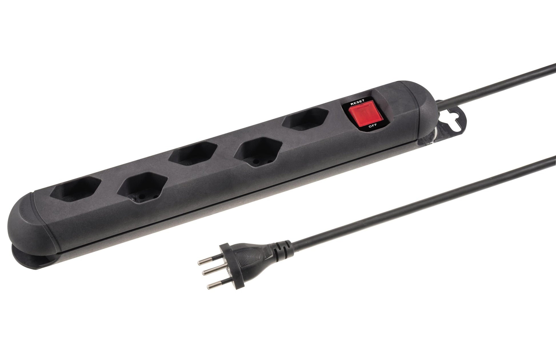 Steffen STEBA STRONG Steckdosenleiste, 5×T13, mit Schalter, 5 m, Magnet, Eingang T12 – Schwarz