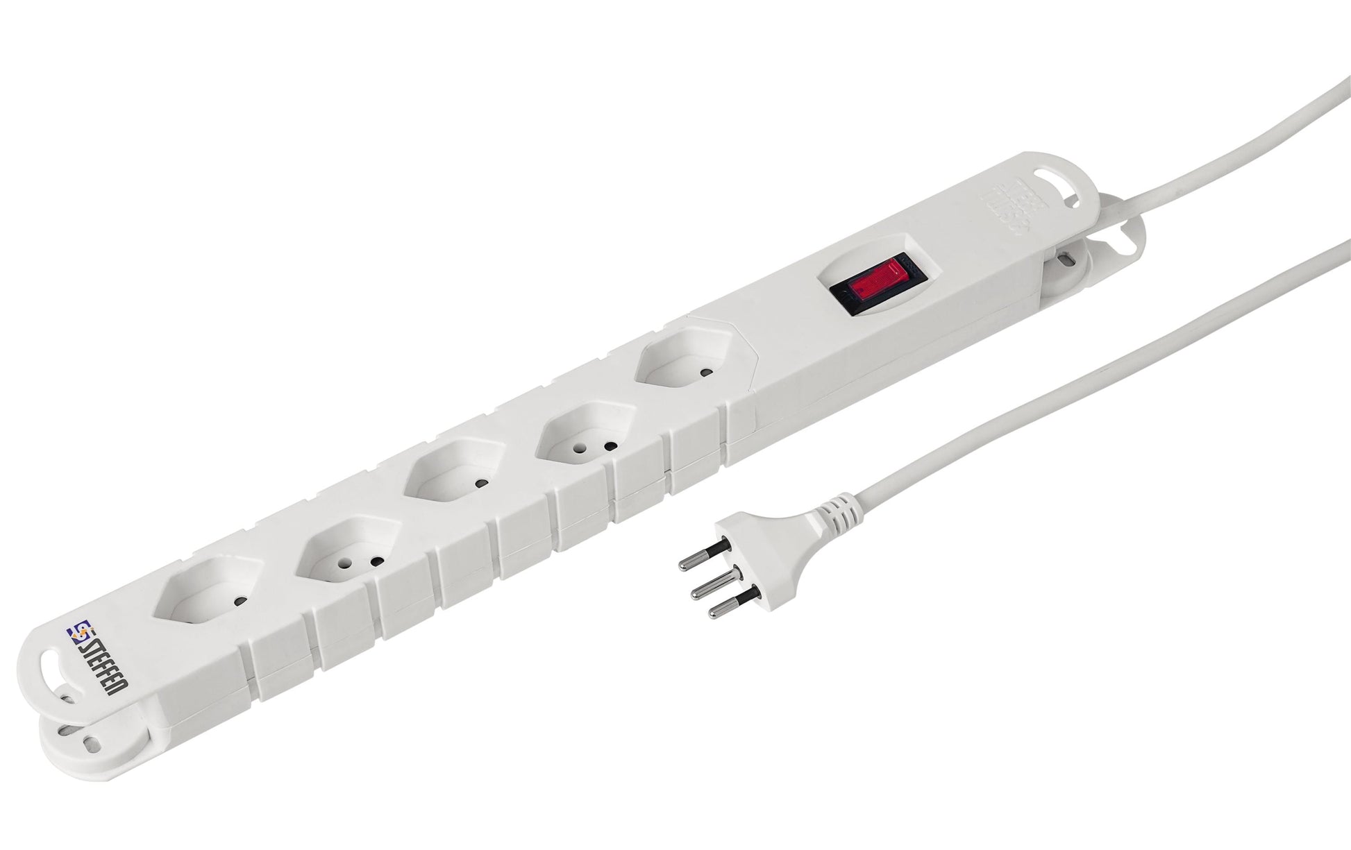 Steffen STEBA TWIST – Steckdosenleiste, 5× T13, mit Schalter, Kinderschutz, 3 m, Stecker T12