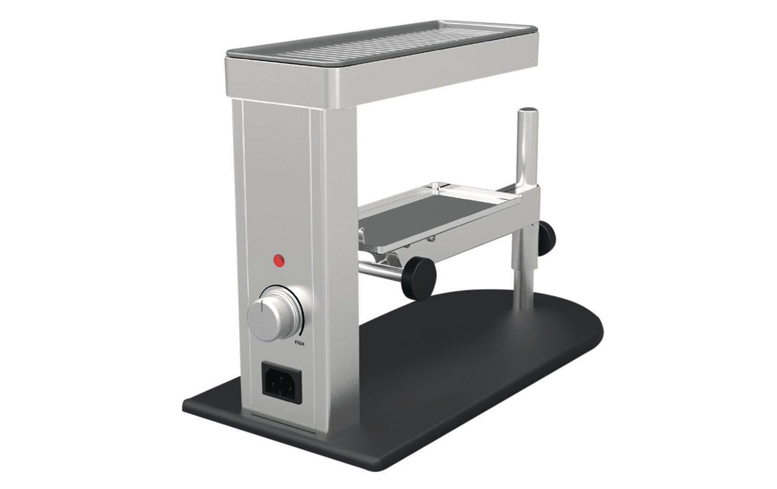 Koenig Raclette-Grill B02226 – 24 × 9 cm Grillplatte, Kippfunktion, 600 W – Schwarz/Edelstahl