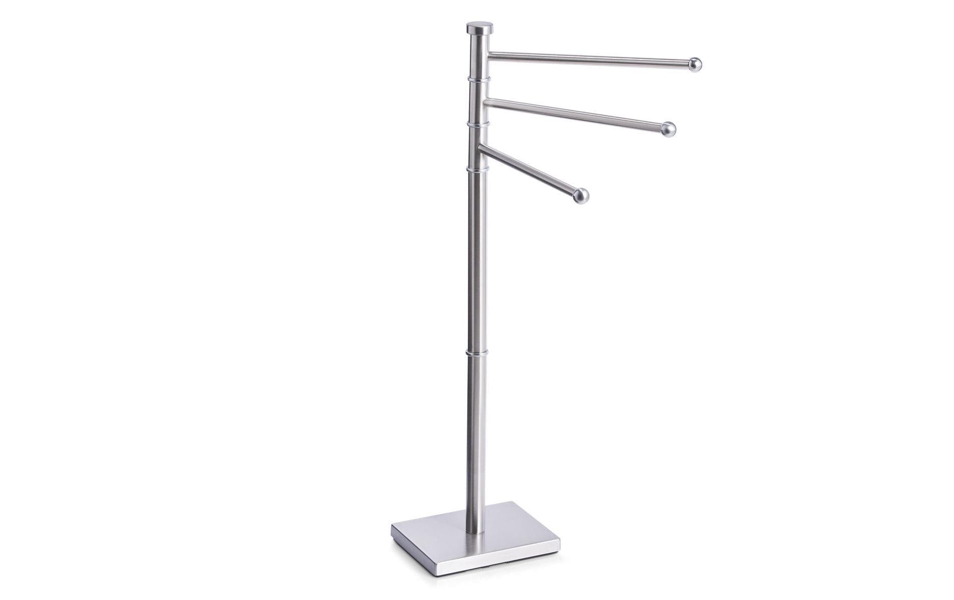 Zeller Present Handtuchständer (Boden) 3 Arme – 22×17,5×86 cm, Edelstahl, Silber