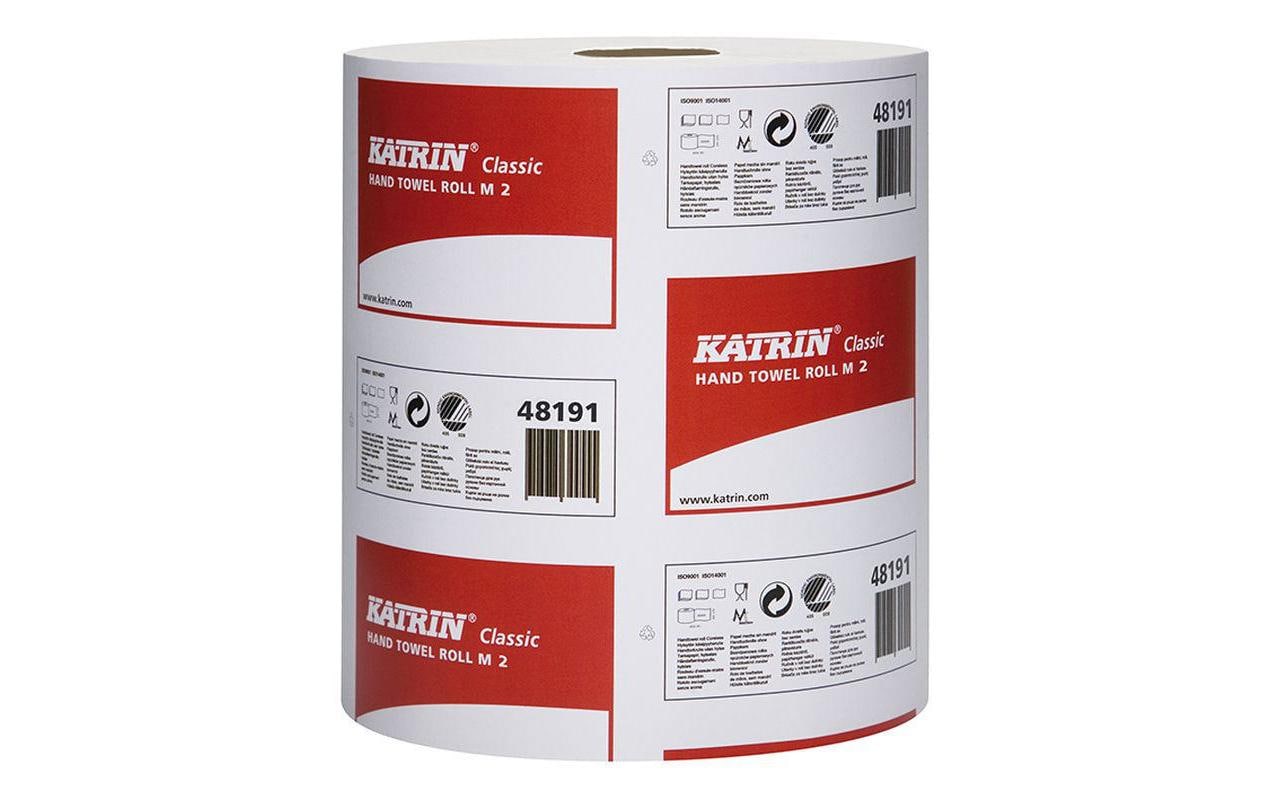 Katrin Handtuchrolle – 2-lagig, weiss – 205 mm × 400 m – für Papierspender M – Nordic Swan