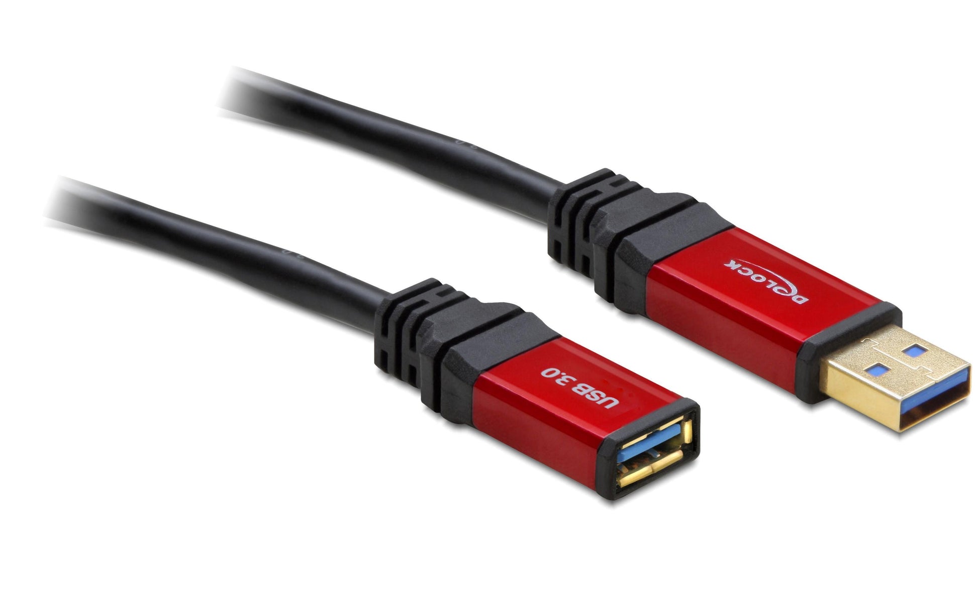 DeLOCK USB-A Verlängerungskabel (Stecker auf Buchse) – USB 3.2 Gen 1 (5 Gbit/s) – 3 m – Goldstecker – Schwarz