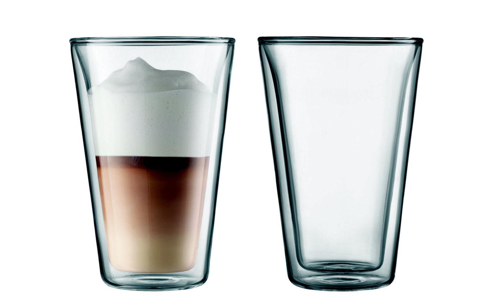 Bodum Trinkglas CANTEEN – 2er Set, 400 ml, Ø 10 cm, H 14,1 cm, Borosilikatglas, doppelwandig