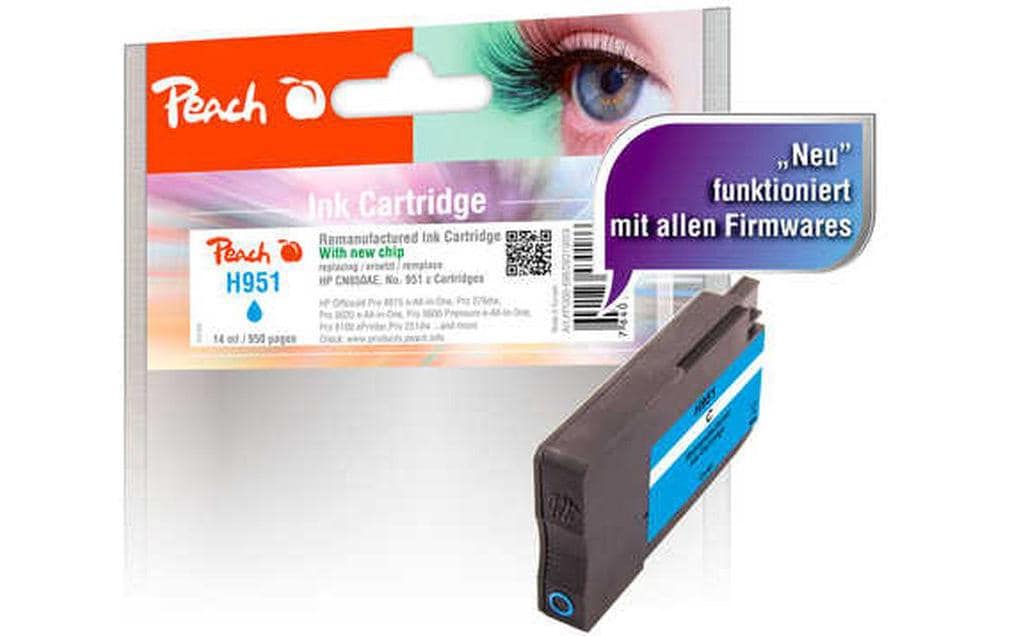 Peach 951 Cyan Tintenpatrone (Kompatibel) – 950 Seiten – für HP OfficeJet Pro 251dw/276dw, 8100, 8600…