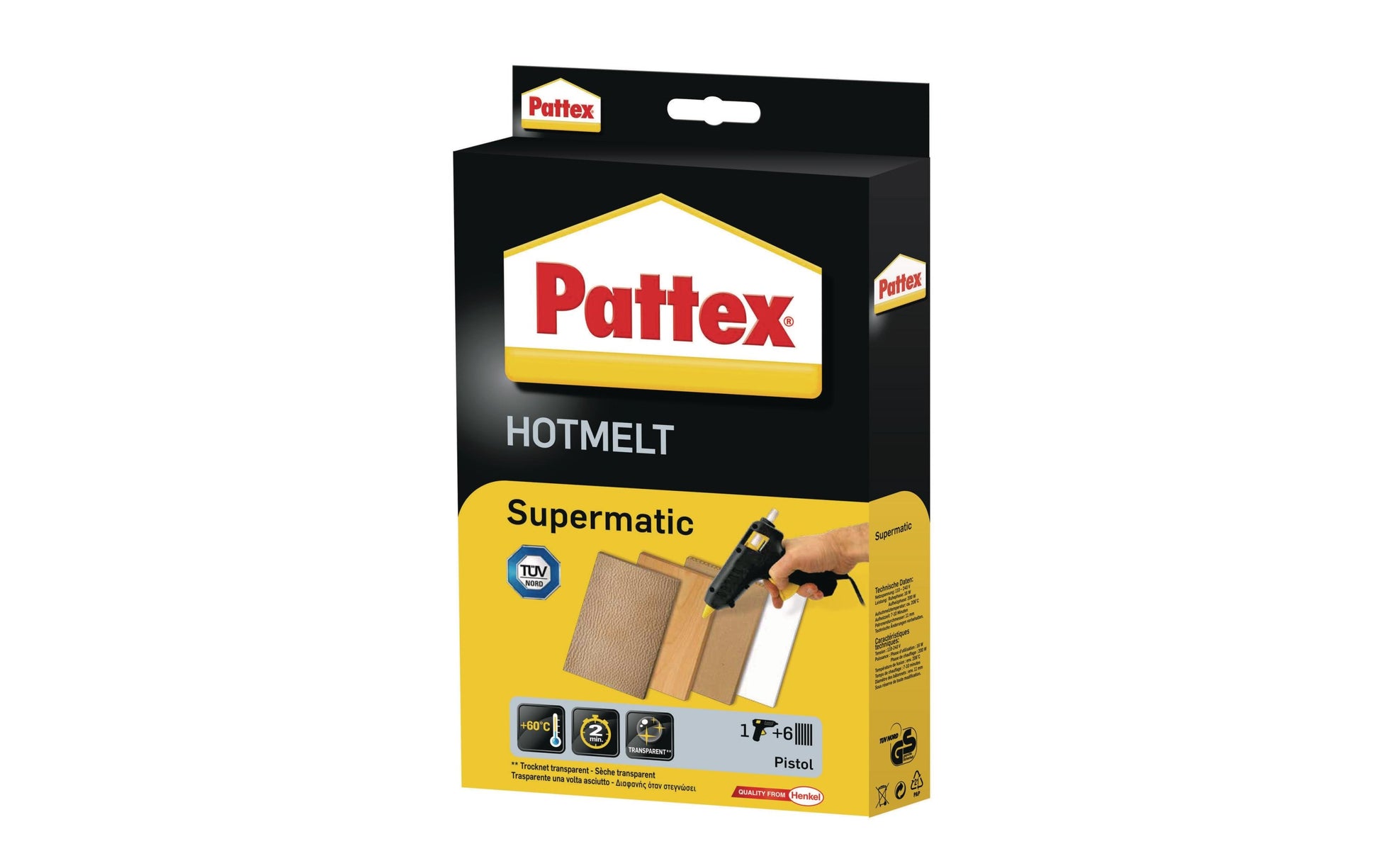 Pattex Heissklebepistole Supermatic – 1 Stück – für Chromstahl – PTC-Heiztechnik