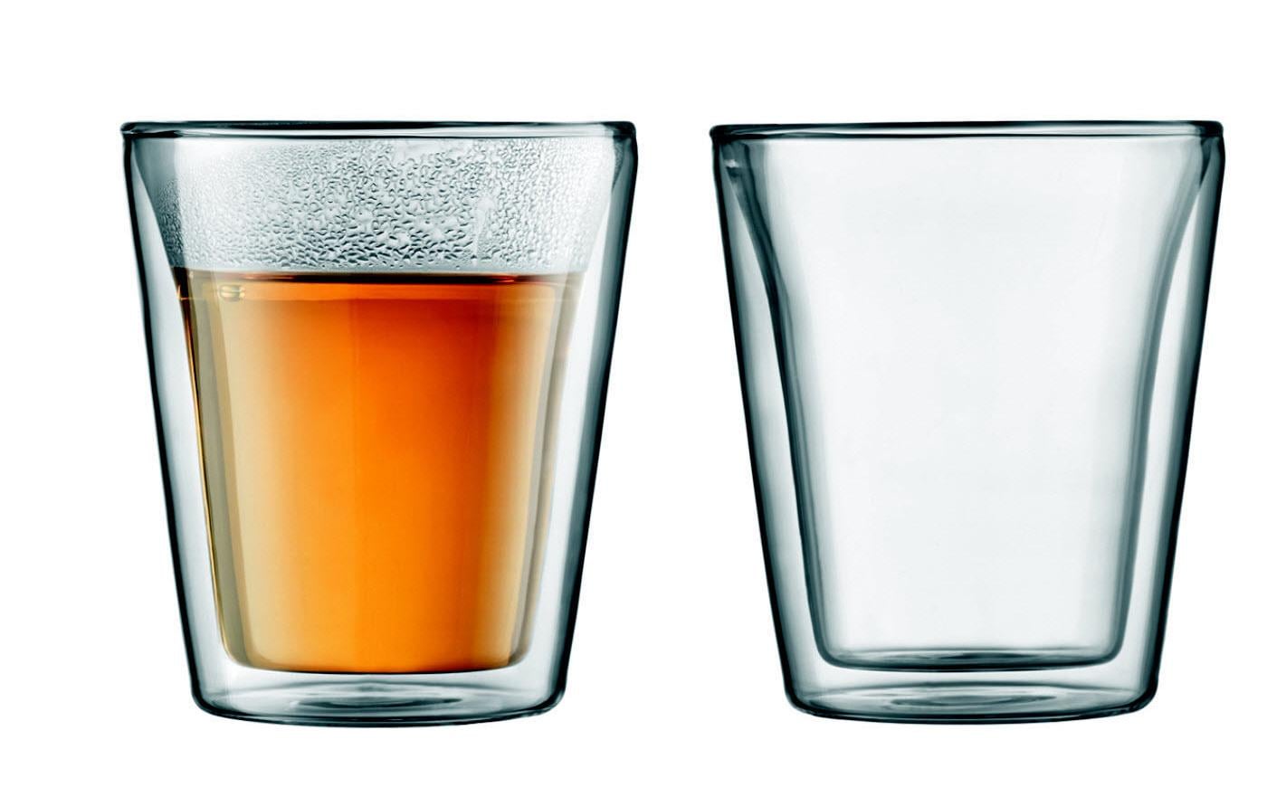Bodum Thermobecher – 2er Set, 200 ml, Ø 8 cm, Borosilikatglas, doppelwandig, spülmaschinenfest