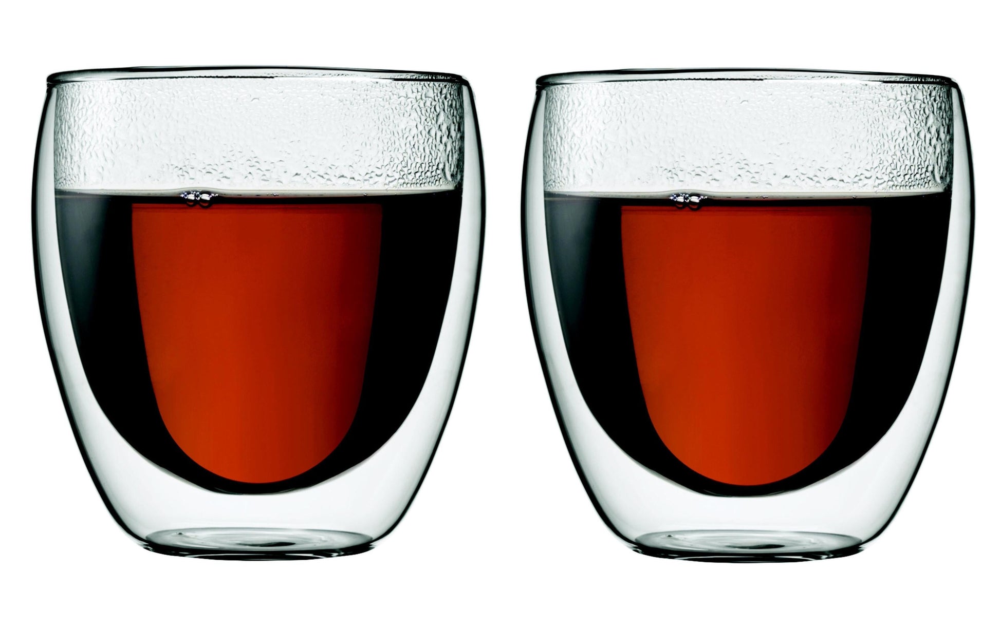 Bodum PAVINA Glas – 0,25 l, Borosilikatglas, transparent, doppelwandig, spülmaschinenfest, 2 Stück