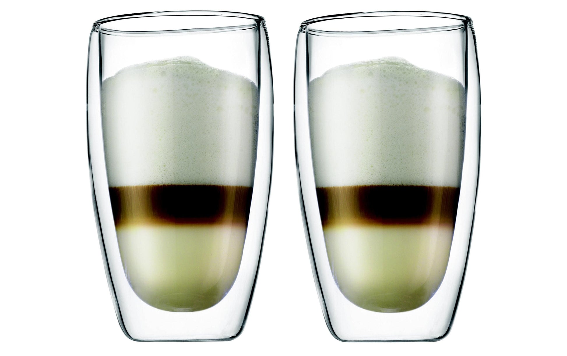 Bodum PAVINA Thermobecher – 0,45 l, Borosilikatglas, doppelwandig, spülmaschinenfest, 2 Stück