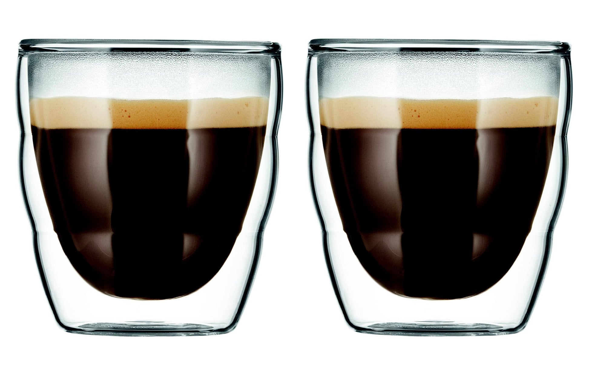 Bodum Espressoglas Pilatus – 2er Set, 80 ml, Ø 6,2 cm, H 6,6 cm, Borosilikatglas, doppelwandig