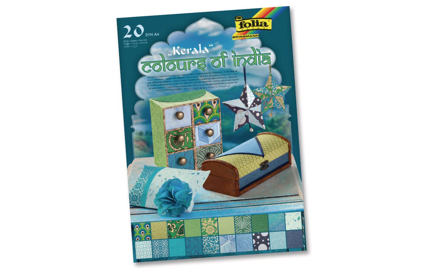 Folia Motivblock Kerala – A4 – 50–175 g/m² – sortiert – 20 Blätter