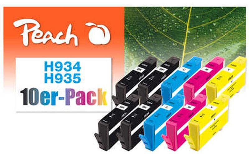 Peach Tintenpatronen-Multipack HP 934/935, CMYK, 10er-Pack, kompatibel – für HP OfficeJet Pro 6230/6830