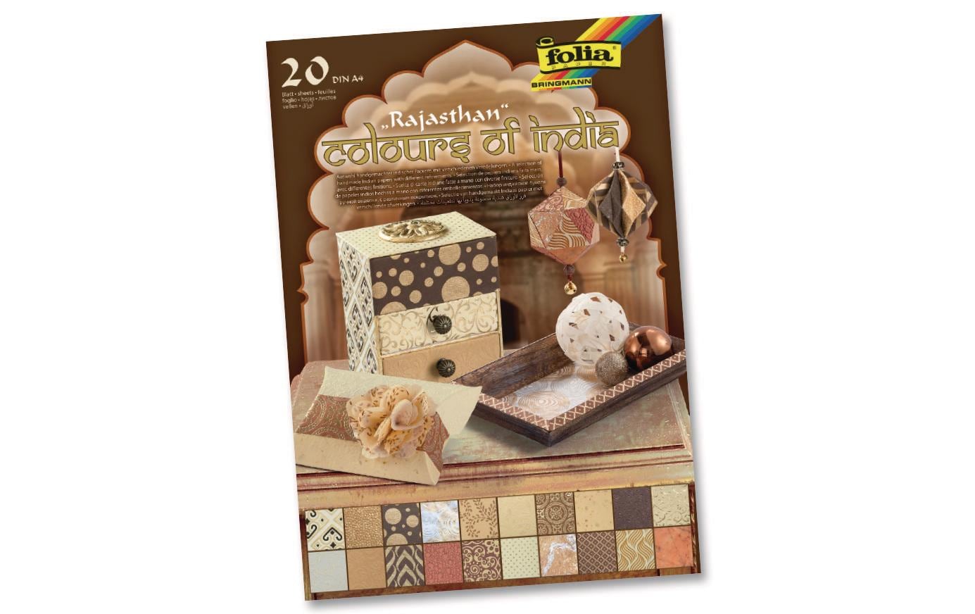 Folia Motivblock, Rajasthan – A4 – 50–175 g/m² – mehrfarbig – 20 Blatt