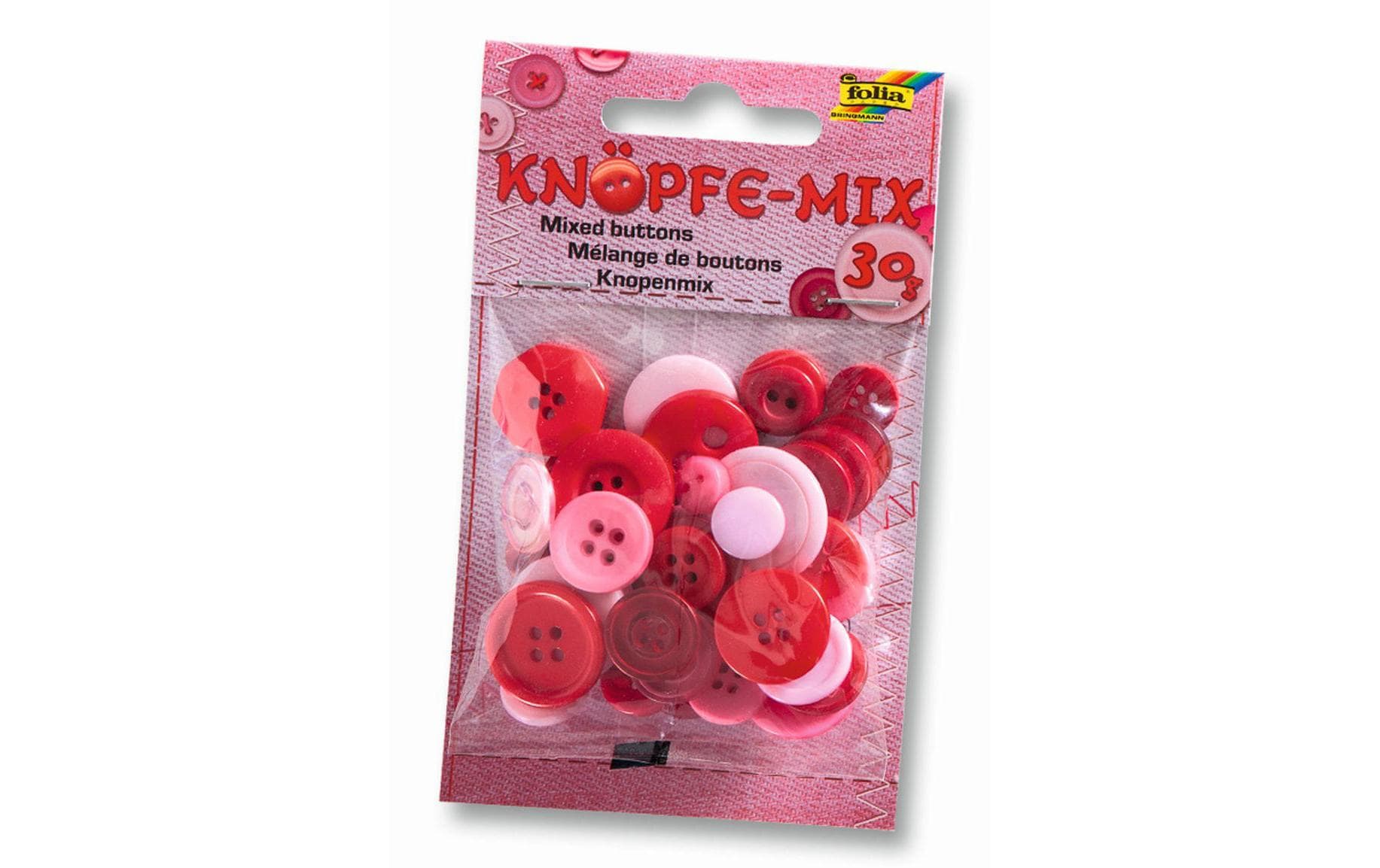 Folia Knöpfe – Kunststoff, rot, 1 Stück
