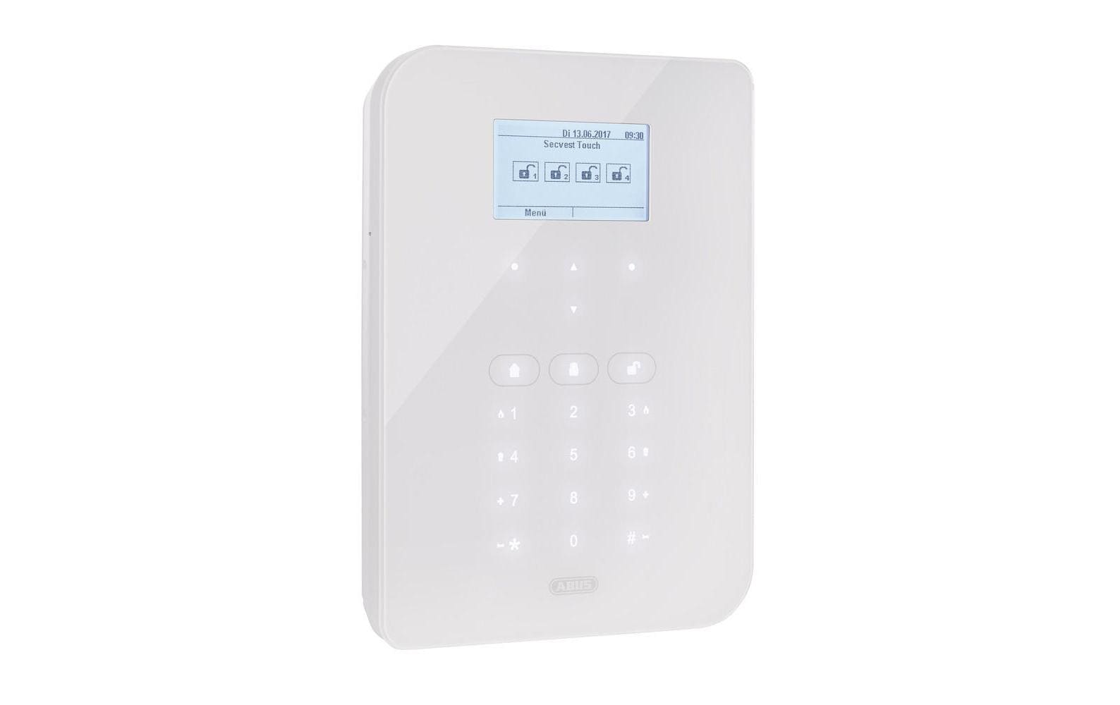 ABUS Secvest FUAA50500 Touch – Sensor-Hub/Pod, Funk 868,66 MHz, Touch-Steuerung – Weiss, für Secvest-System
