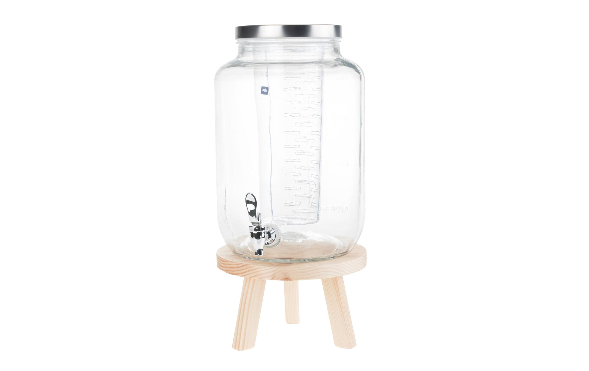 LEONARDO Kit Holzsockel – Getränkespender, Transparent, 7 l Kapazität