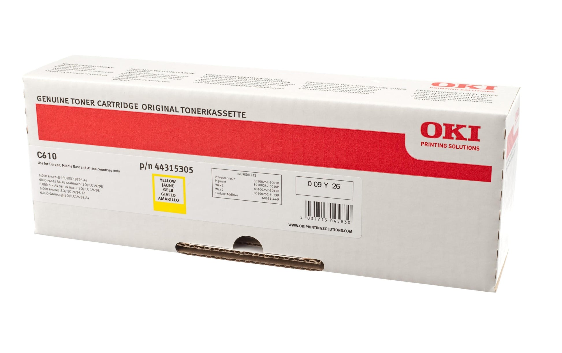 OKI Toner – Gelb, 6000 Seiten