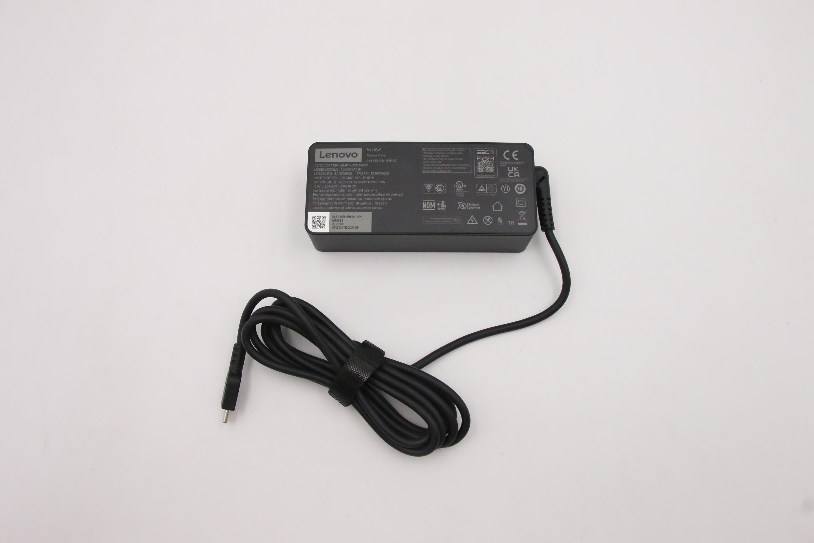 Lenovo 5A10W86295 Netzteil 65 W – 2 Ports – für Lenovo-Laptops – Schwarz