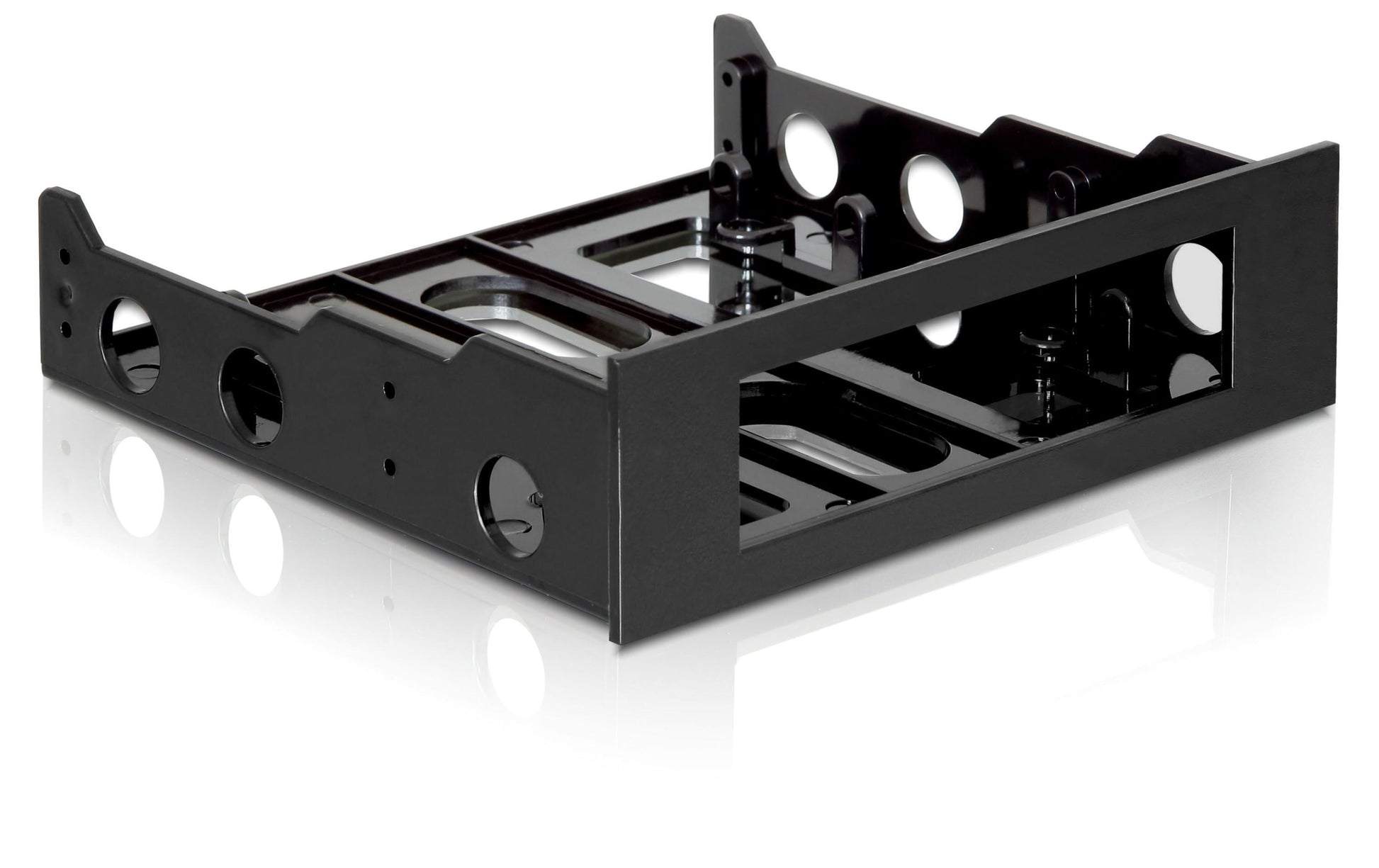 Delock Einbaurahmen 3,5" in 5,25" – Schwarz, Kunststoff
