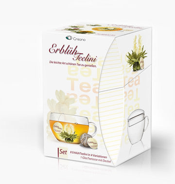 Creano Geschenkset Erblühtee – 8 Teeblumen